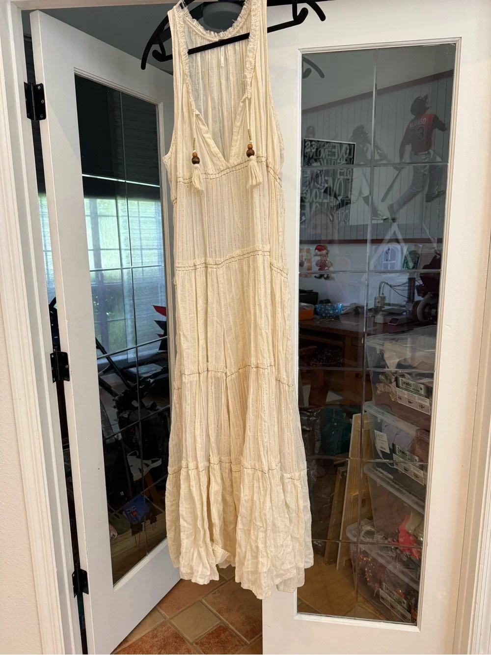 Free People Women’s Cream Tiered jumpsuit -